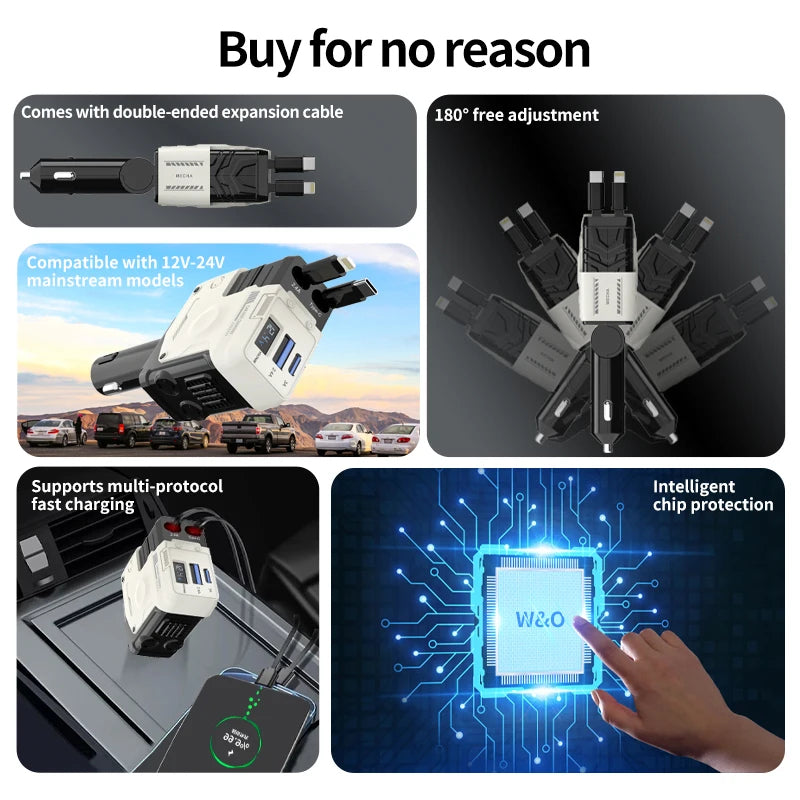 120W Retractable Charger - DeeNoy